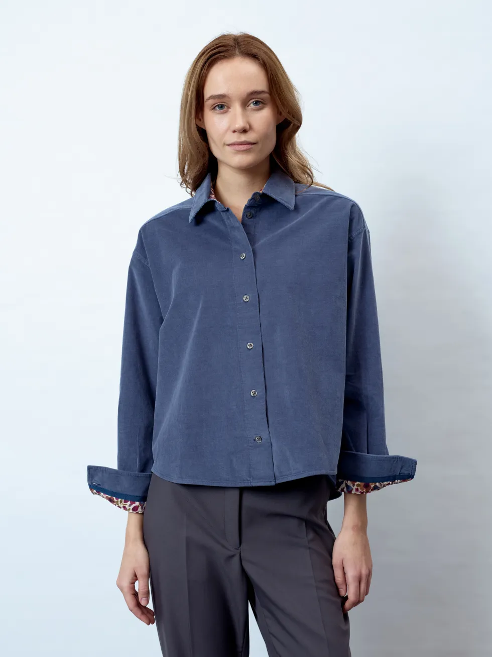 MILA - Langarm Damenbluse,gewebt